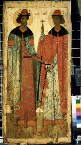 Les saints Boris et Gleb, fils de Vladimir Ier de Kiev - School Russian