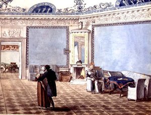 Salon bleu néoclassique à Saint-Pétersbourg