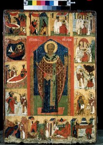 Retable de la vie de Saint Nicolas de Myre ou de Bari - School Russian
