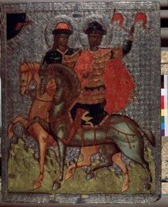 Saints Boris et Gleb sur un cheval - School Russian