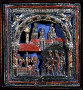 La présentation des cadeaux (bois sculpté et polychrome) - School Russian