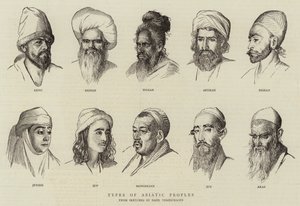 Types de peuples asiatiques (gravure)