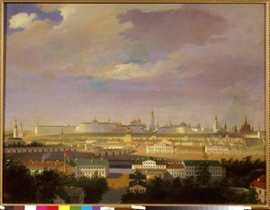 Vue du Kremlin de Moscou, depuis la place de Mars