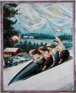 Touristes en luge, début du XXe siècle - School Swiss