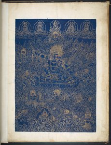 Un des 12 dessins représentant des divinités tibétaines par un artiste tibétain, probablement à Lhassa, c.1800
