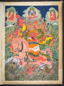 Un des 12 dessins représentant des divinités tibétaines par un artiste tibétain, probablement à Lhassa, vers 1800 - School Tibetan