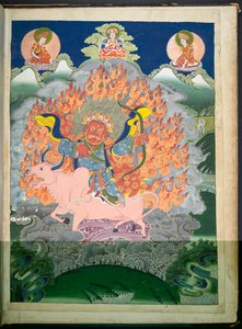 Un des 12 dessins représentant des divinités tibétaines par un artiste tibétain, probablement à Lhassa, vers 1800 - School Tibetan
