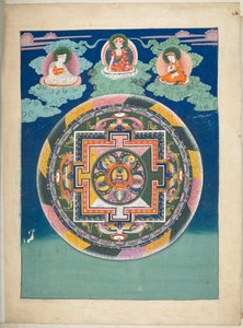 Un des 12 dessins représentant des divinités tibétaines par un artiste tibétain, probablement à Lhassa, vers 1800