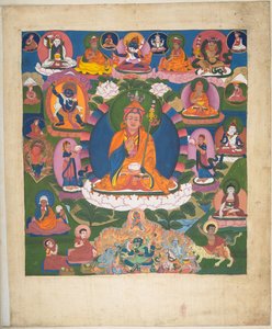 Un des 12 dessins représentant des divinités tibétaines par un artiste tibétain, probablement à Lhassa, c.1800 - School Tibetan