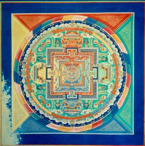 Mandala de Sarvavid Vairocana, plafond du palais du Potala à Lhassa, Tibet