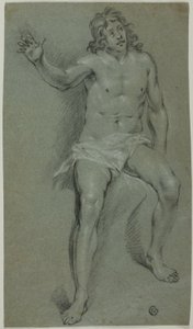 Nu masculin assis (recto) ; esquisses d