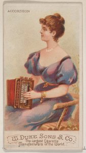 Accordéon, de la série Instruments de musique N82 pour les cigarettes de marque Duke, 1888