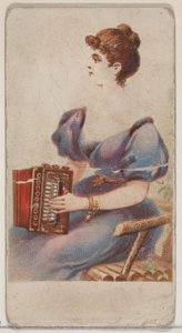 Accordéon, de la série Instruments de musique N82 pour les cigarettes Duke, 1888 - Schumacher and Ettlinger