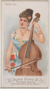 Viole de basse, de la série Instruments de musique N82 pour les cigarettes de la marque Duke, 1888 - Schumacher and Ettlinger