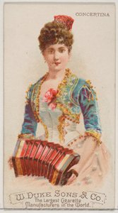 Concertina, de la série Instruments de musique N82 pour les cigarettes de marque Duke, 1888
