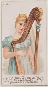 Harpe, de la série Instruments de musique N82 pour les cigarettes Duke, 1888 - Schumacher and Ettlinger
