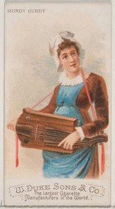 Vielle à roue, de la série Instruments de musique N82 pour les cigarettes de marque Duke, 1888 - Schumacher and Ettlinger