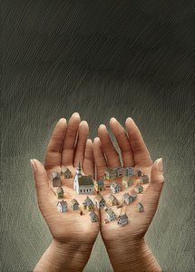 Our Town, 2013 (scratchboard, colorisé numériquement)