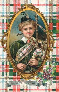 Carte du Nouvel An britannique (lithographie couleur)