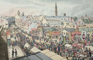 Dessin de la foire de Glasgow, de The Glasgow Looking Glass, 1825 - Scottish School