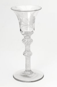 Verre à boire Jacobite gravé, vers 1760 - Scottish School