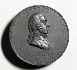 Penny écossais commémorant Adam Smith (avers), 1797 (cuivre)