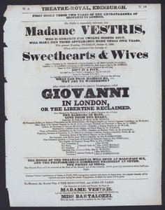 Programme de théâtre pour le Theatre Royal, Édimbourg, 6 octobre 1829 - Scottish School