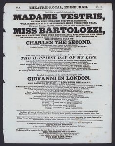 Programme de théâtre pour le Theatre Royal, Édimbourg, 9 octobre 1829 - Scottish School