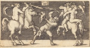 Bataille de trois hommes - Sebald Beham