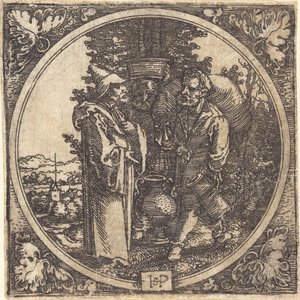Gentleman et deux serviteurs, ou Solon et deux paysans - Sebald Beham
