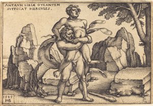 Hercule tuant Anthée - Sebald Beham