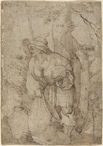 Vieil homme debout sous un arbre - Sebald Beham