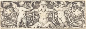 Ornement avec figure masculine entre deux génies - Sebald Beham