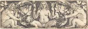 Ornement avec trois satyres - Sebald Beham