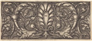 Ornement avec deux dauphins grotesques - Sebald Beham