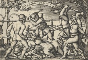 Bagarre de paysans, des Fêtes paysannes ou les Douze Mois, 1547 - Sebald Beham