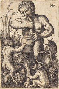 Satyre soufflant dans une corne - Sebald Beham