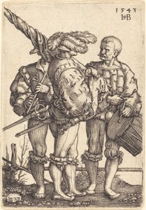 Porte-étendard, tambour et joueur de cornemuse - Sebald Beham