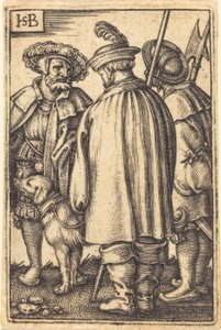Trois soldats et un chien - Sebald Beham