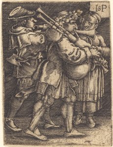 Deux joueurs de rue et une fille - Sebald Beham