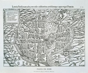 Plan de la ville de Paris vers 1530