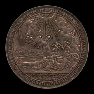 Mort de Gustave II Adolphe, 1594-1632, Roi de Suède 1611 [avers], 1634 - Sebastian Dadler