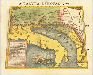 1545 La 5e carte européenne de Ptolémée par Sebastian Munster - Sebastian Munster
