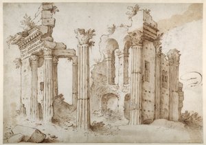 Ruines colonnaires du Temple de Minerve, Forum de Nerva, Rome - Sebastian Vrancx