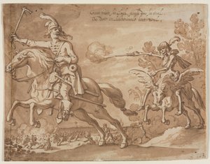 La mort à cheval poursuivant un chevalier volant, 1631 - Sebastian Vrancx
