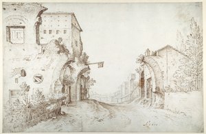 Auberge au bord de la route parmi les ruines d