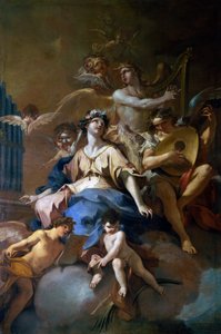 Gloire de Sainte Cécile avec des anges musiciens, vers 1720 - Sebastiano Galeotti