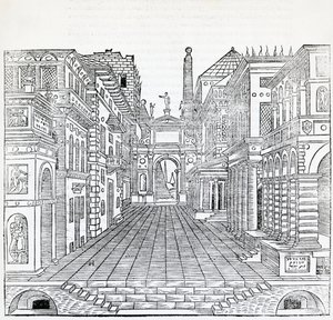 Scène magique, design de scène théâtrale par Sebastiano Serlio - Sebastiano Serlio