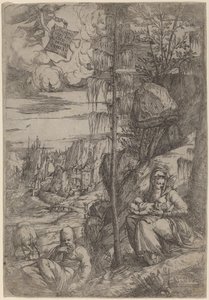 Paysage avec le Repos pendant la fuite en Égypte - Sebastiano de Valentinis