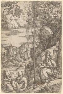 Paysage avec le Repos pendant la fuite en Égypte - Sebastiano de Valentinis